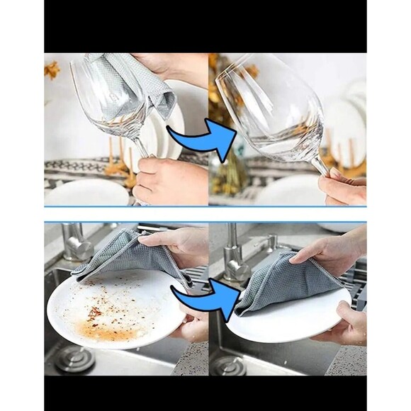 5 Pcs Streak Free , MICROFIBER,Nanoscale Cleaning Cloth,wash Cloth,12x16 Inches - Picture 5 of 8